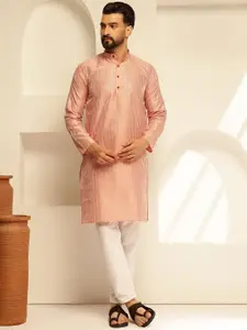 SOJANYA Men Embroidered Regular Thread Work Kurta with Pyjamas