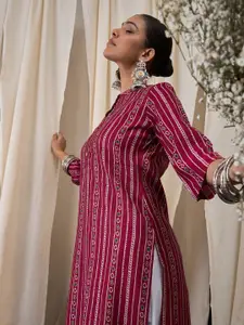 Anouk Women Printed Chanderi Silk Kurta