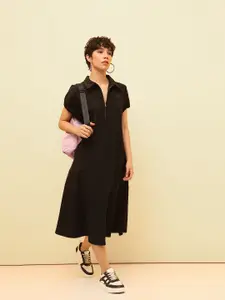 ONLY Puff Sleeve Shirt Midi Dress