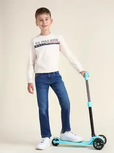 U.S. Polo Assn. Kids Boys Relaxed Fit Light Fade Stretchable Jeans