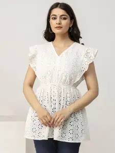 all about you Print Cotton Cinched Waist Top