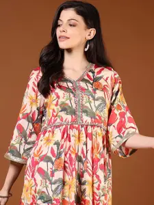 V-Mart Women Printed Thread Work Kurta