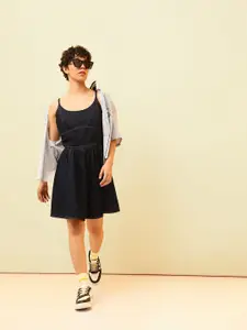 ONLY Denim Fit & Flare Mini Dress