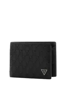 GUESS Men Textured Leather Two Fold Wallet