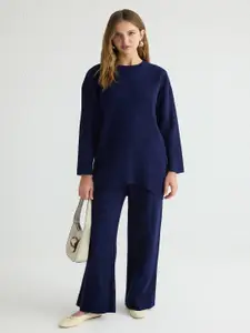 Trendyol Acrylic Round-Neck Top With Trousers Co-Ords