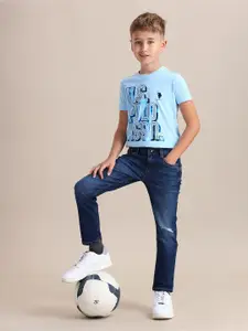U.S. Polo Assn. Kids Boys Slim Fit Light Fade Stretchable Jeans