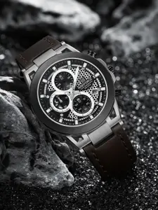 Naviforce Men Dial & Leather Straps Analogue Chronograph Watch NF8073_S W DBN