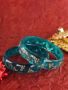 LAVAZZA Set Of 2 American Diamond Studded Glass Bangles