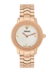 Versace Women Brass Dial & Stainless Steel Bracelet Style Straps Analogue Watch VEUCA0724