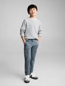 Mango Kids Boys Solid Cargos Trousers
