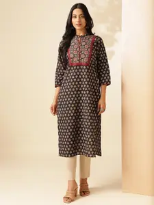 Vbuyz Women Floral Printed Mirror Work Floral Kurta