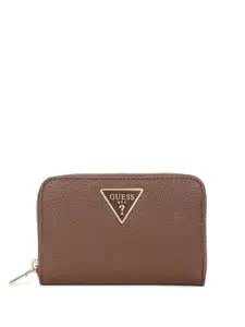 GUESS Women Textured Zip Around Wallet