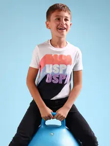 U.S. Polo Assn. Kids Boys Brand Logo Printed Pure Cotton T-shirt