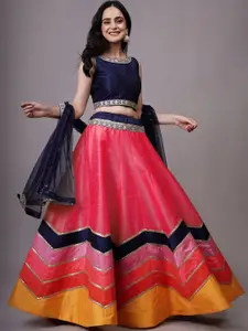 Utsav Fashion Embroidered Sequinned Shibori Ready to Wear Lehenga & Choli With Dupatta