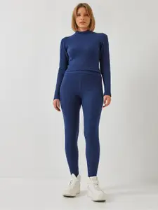 BIANCO LUCCI Round Neck Top With Tights Co-Ords Set