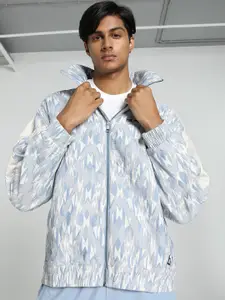 Puma Basketball Nostalgia T7 Printed Pure Cotton Relaxed Fit Long Sleeve Jacket