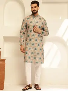 SOJANYA Men Floral Printed Regular Kurta with Pyjamas