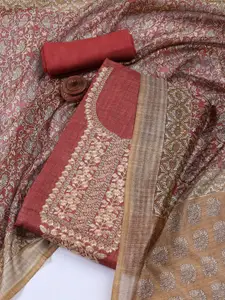 Meena Bazaar Printed Art Silk Unstitched Dress Material