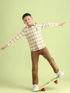 U.S. Polo Assn. Kids Boys Tartan Checked Pure Cotton Casual Shirt