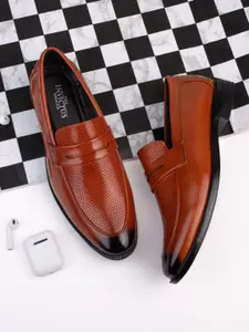 INVICTUS Men Tan Solid Formal Slip-Ons