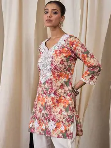 Anouk Women Floral Embroidered Thread Work Kurta