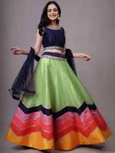 Utsav Fashion Embroidered Sequinned Shibori Ready to Wear Lehenga & Choli With Dupatta