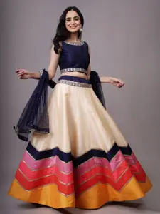 Utsav Fashion Embroidered Sequinned Shibori Ready to Wear Lehenga & Choli With Dupatta
