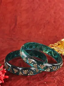 LAVAZZA Set Of 2 American Diamond-Studded Glass Bangles