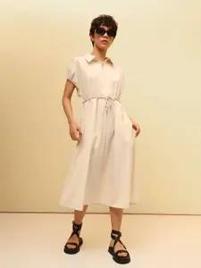 ONLY Puff Sleeve Shirt Midi Dress