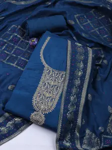 Meena Bazaar Embroidered Art Silk Unstitched Dress Material