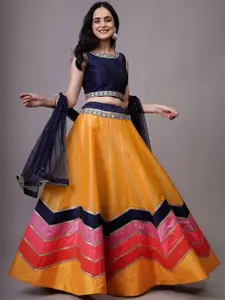 Utsav Fashion Embroidered Sequinned Shibori Ready to Wear Lehenga & Choli With Dupatta