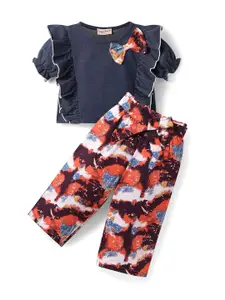 CrayonFlakes Girls Top with Palazzos