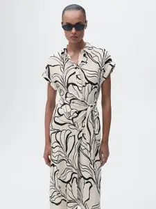 MANGO Print Midi Dress