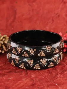 LAVAZZA Set Of 2 American Diamond Studded Glass Bangles