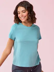 Enamor Relaxed fit Stretch With Rib Neck Band Cut & Sew Lounge T-Shirt