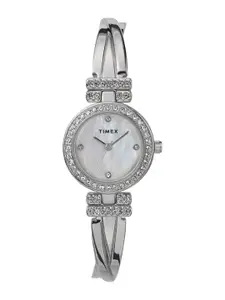 Timex Women Brass Dial & Stainless Steel Bracelet Style Straps Analogue Watch TW2W62200