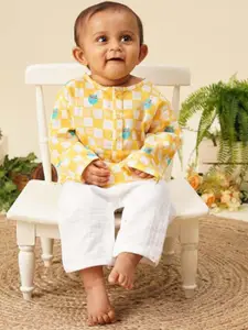 Sangria Boys Printed Pure Cotton Kurta & Trousers