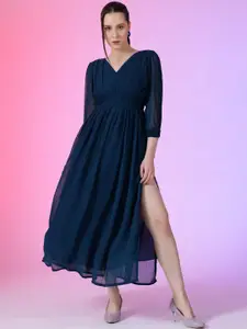 Raiyani Fashion Georgette Fit & Flare Maxi Dress