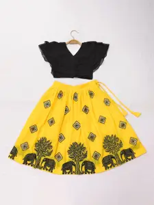 BAESD Girls Embellished Mukaish Ready to Wear Lehenga &