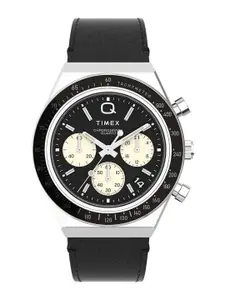 Timex Men Embellished Dial & Leather Straps Analogue Chronograph Watch TW2V42700U9