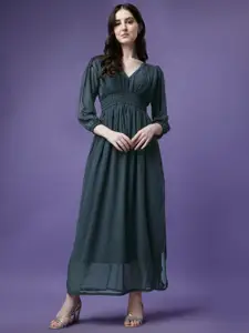 Raiyani Fashion Applique Georgette Fit & Flare Maxi Dress