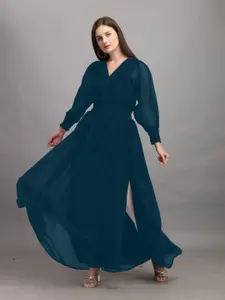 Raiyani Fashion Applique Georgette Fit & Flare Maxi Dress