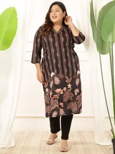 Amydus Women Floral Printed Thread Work Kurta