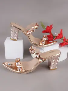 BAESD Embellished Party Block Sandals