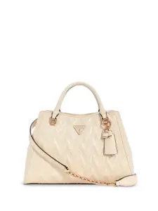 GUESS Textured PU Structured Satchel with Quilted