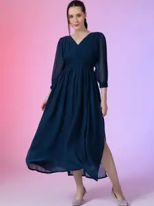 Raiyani Fashion Georgette Fit & Flare Maxi Dress