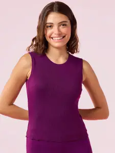 Enamor Slim Fit Crop Top With In-Built Shelf Bra With Comfort & Support Lounge Pant