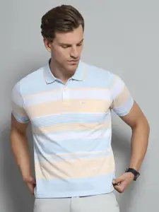Monte Carlo Men Striped Polo Collar Pockets T-shirt