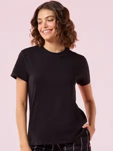Enamor Relaxed Fit Crew Neck Basic Stretch Lounge T-Shirt