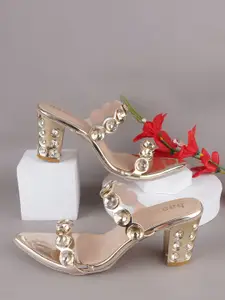 BAESD Embellished Party Block Sandals